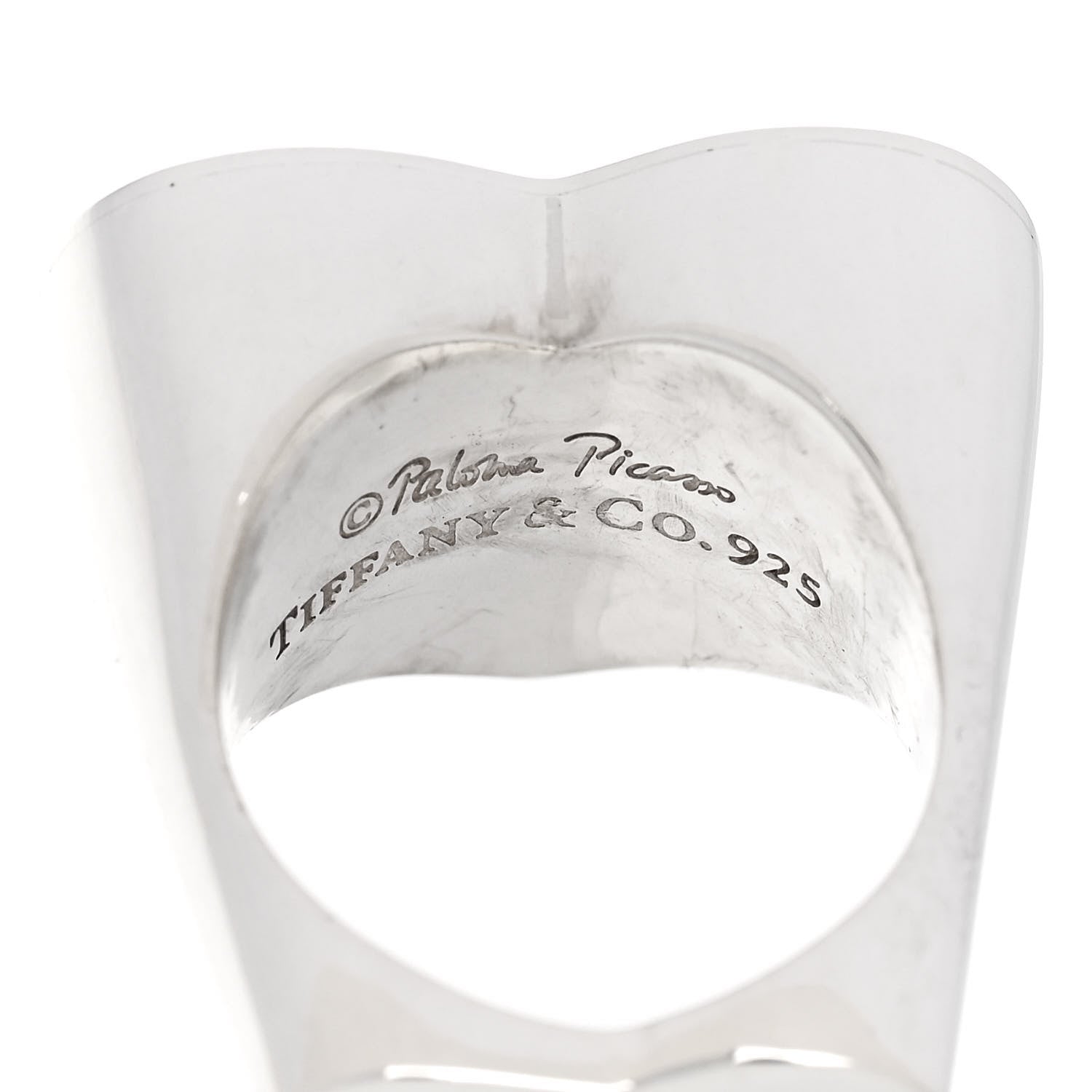 Tiffany Sterling Silver Paloma Picasso Double Modern Heart Ring 52 6 5 of 5