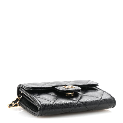 Chanel Caviar Quilted Flap Card Holder On Chain Black 4 of 12