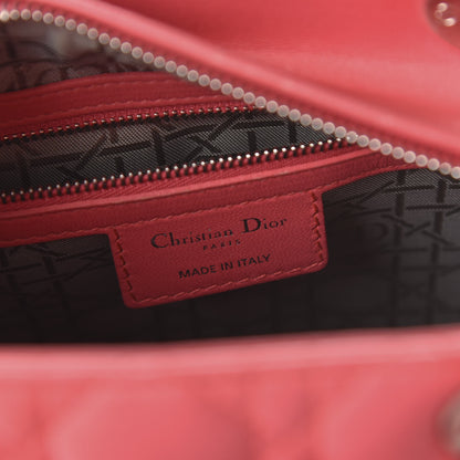 Christian Dior Lambskin Cannage Medium Lady Dior Coral 8 of 11