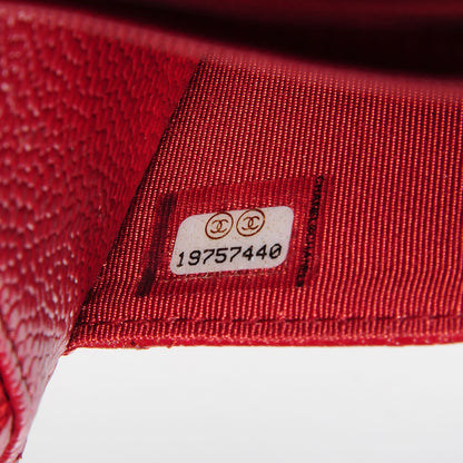 Chanel Caviar Quilted Wallet on Chain WOC Red 8 of 8