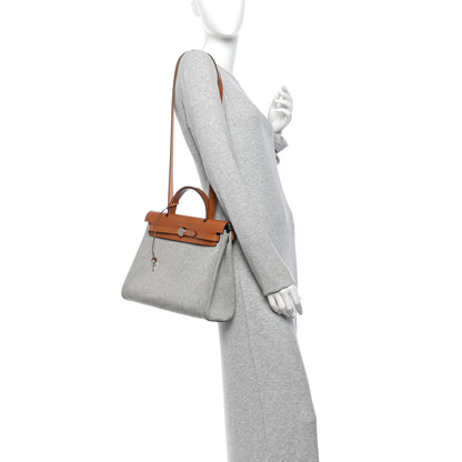 Hermes Vache Hunter Criss Viking Herbag Zip Retourne 31 PM Ecru Black Fauve 2 of 12