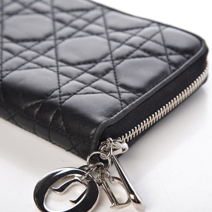 Christian Dior Lambskin Cannage Voyageur Wallet Black 8 of 18