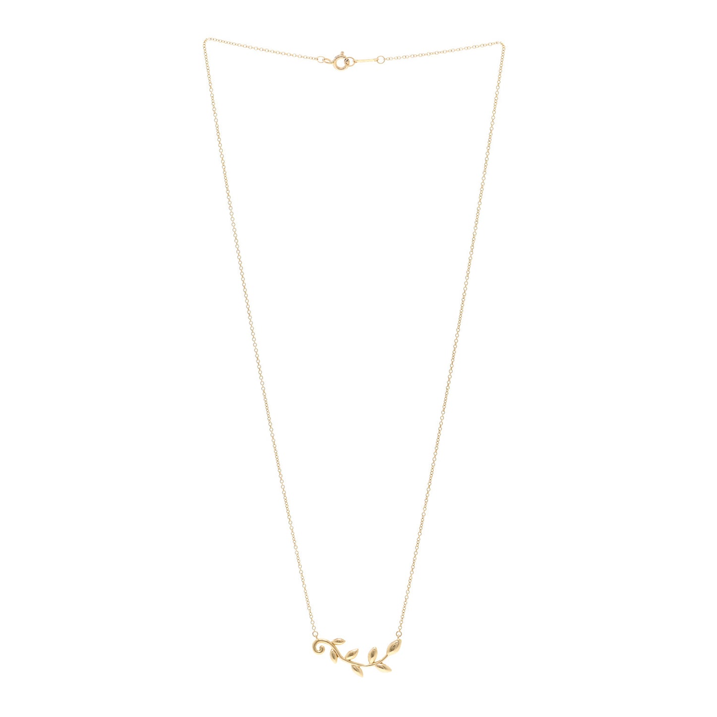 18K Yellow Gold Paloma Picasso Olive Leaf Vine Pendant Necklace