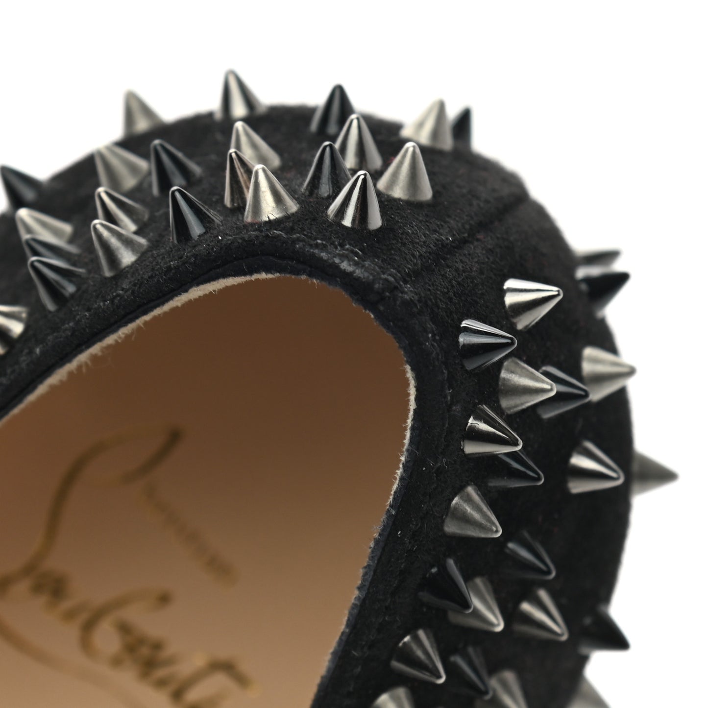 Veau Velours Studded Escarpic 100 Pumps 38 Black