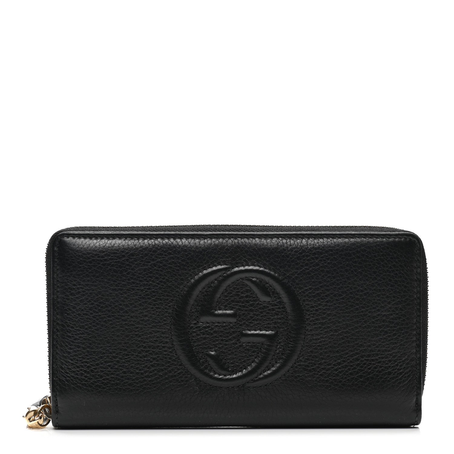 Gucci Pebbled Calfskin Soho Zip Around Wallet Black 1 of 8