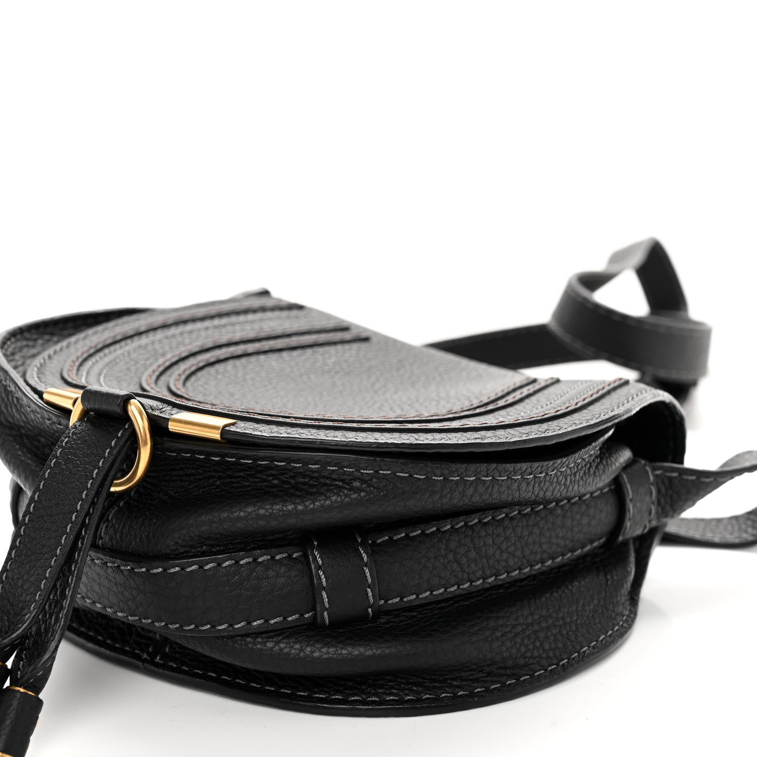 Chloe Grained Calfskin Small Marcie Saddle Bag Black 9 of 9