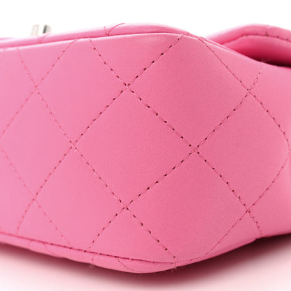 Chanel Lambskin Quilted Mini Rectangular Flap Neon Pink 11 of 15