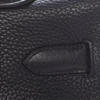 Hermes Taurillon Clemence Shoulder Kelly 40 Black 8 of 33