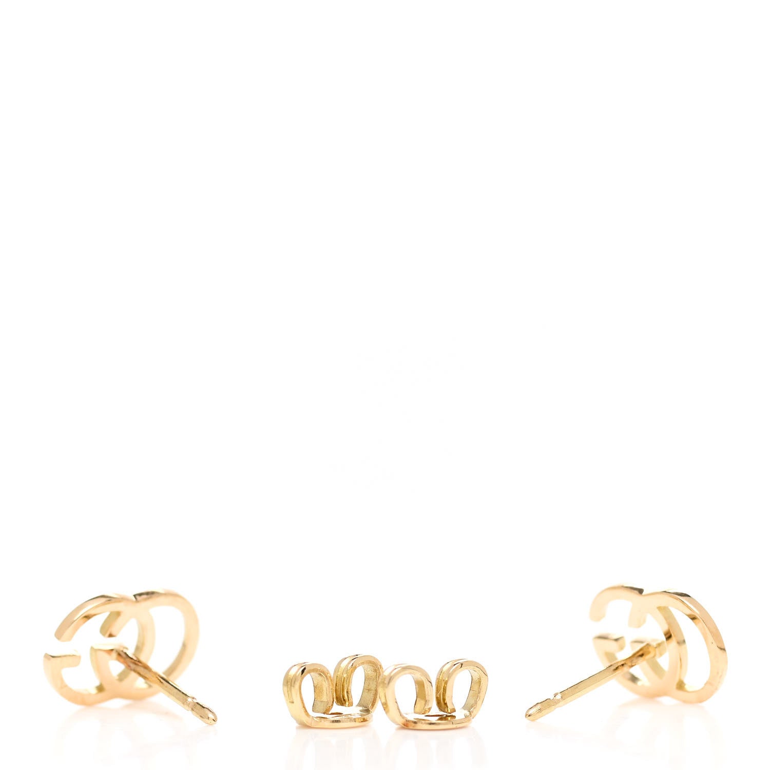 Gucci 18K Yellow Gold GG Tissue Stud Earrings 6 of 6