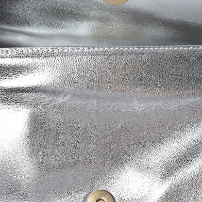Chanel Metallic Lambskin Chain Clutch Silver 12 of 19