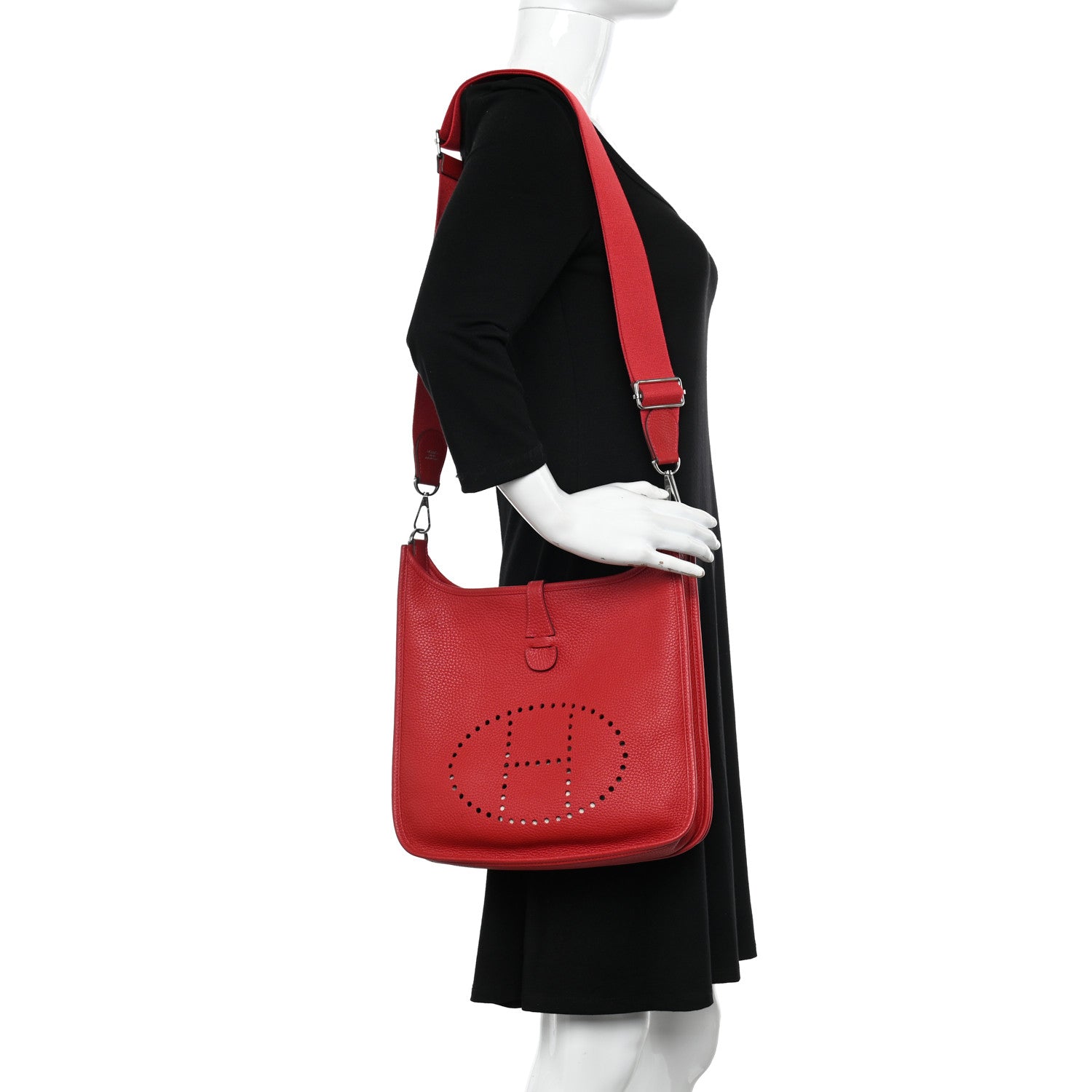 Hermes Taurillon Clemence Evelyne III PM Rouge Casaque 2 of 10