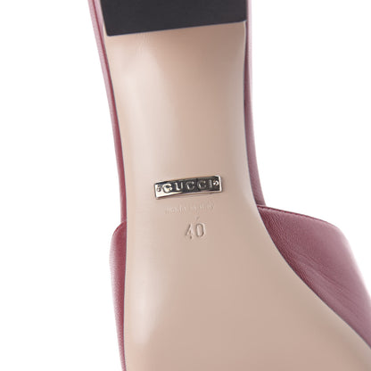 Gucci Malaga Kid Crystal Square G Madelyn Mules 40 Romantic Cerise 6 of 9