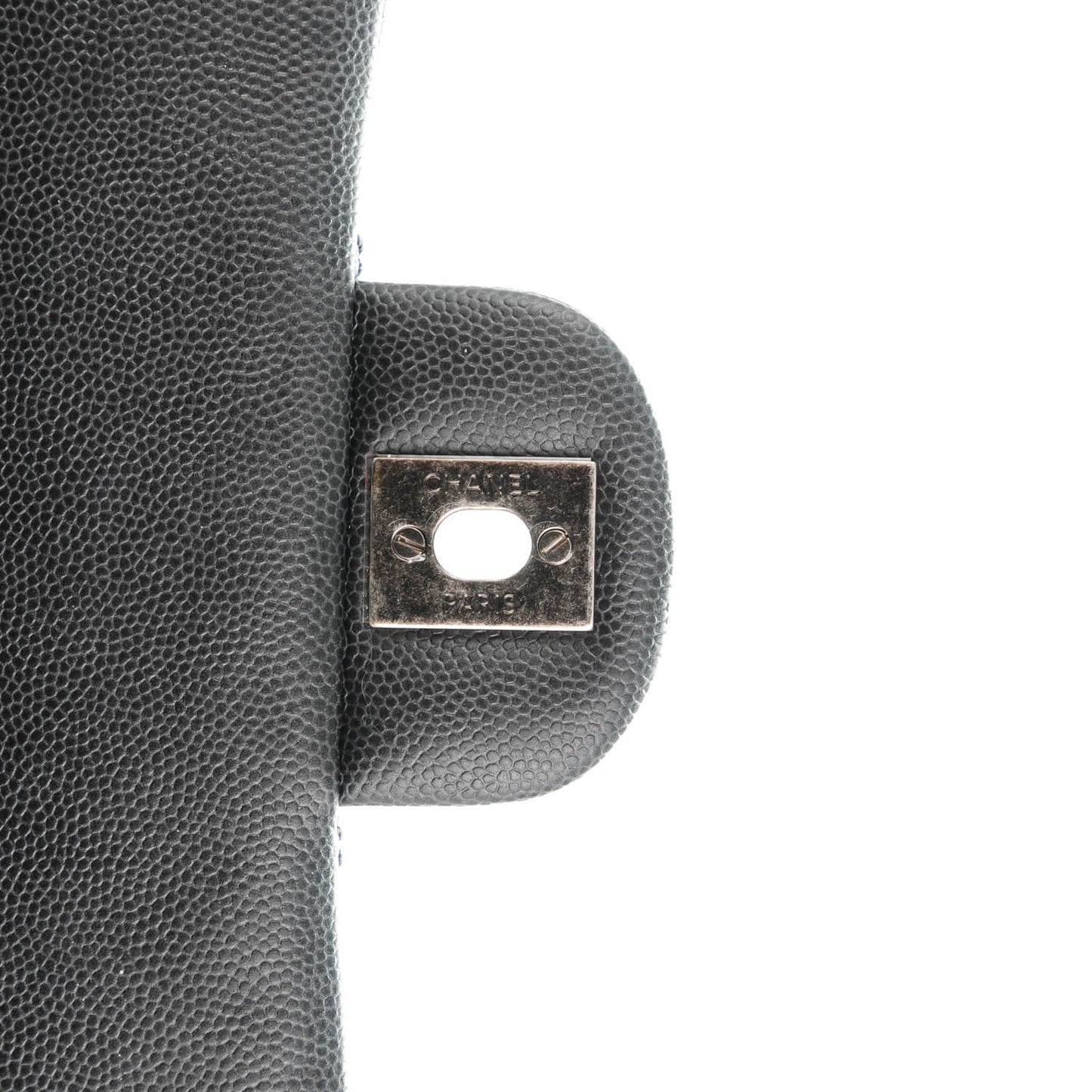 Washed Caviar Quilted Mini Rectangular Flap Charcoal