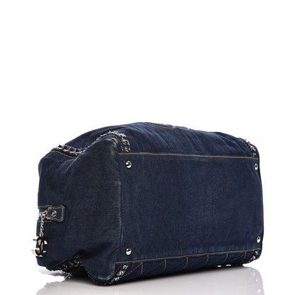 Chanel Denim Luxe Ligne Large Bowler Blue 4 of 12