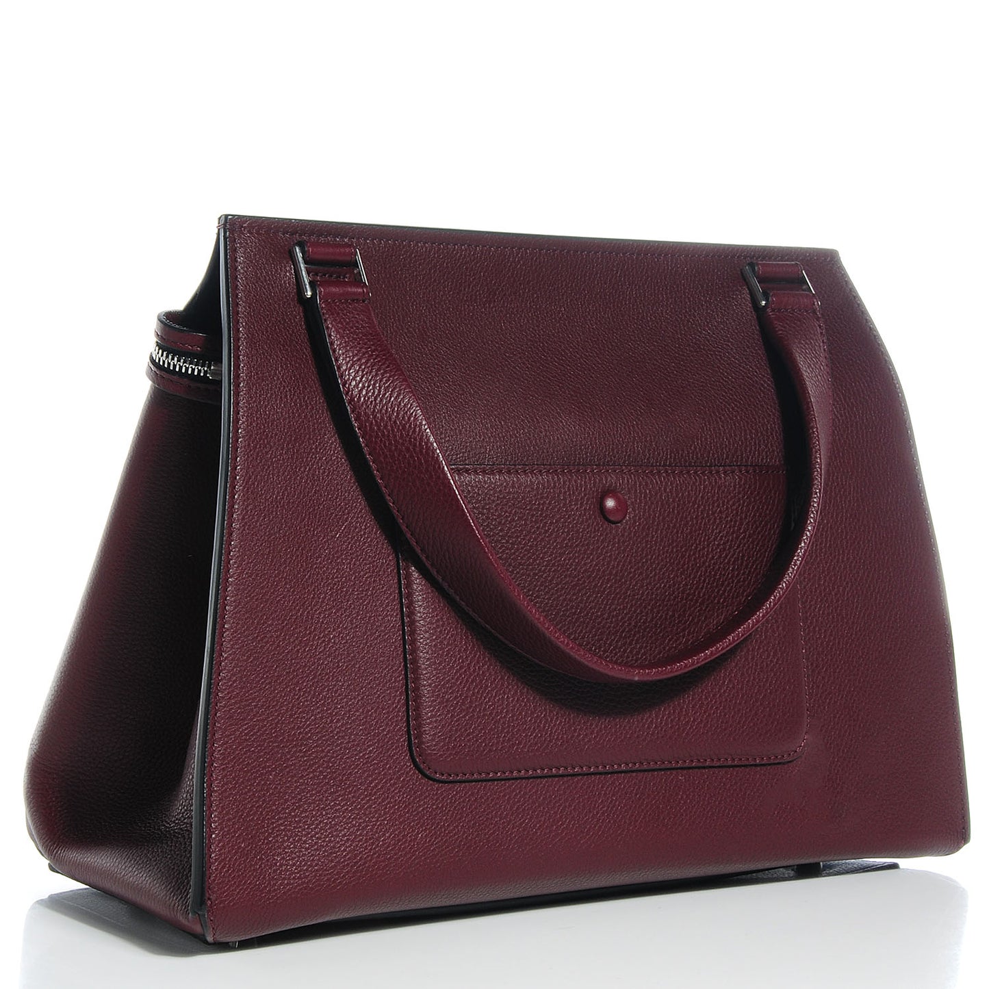 Grained Calfskin Medium Edge Shoulder Bag Blood
