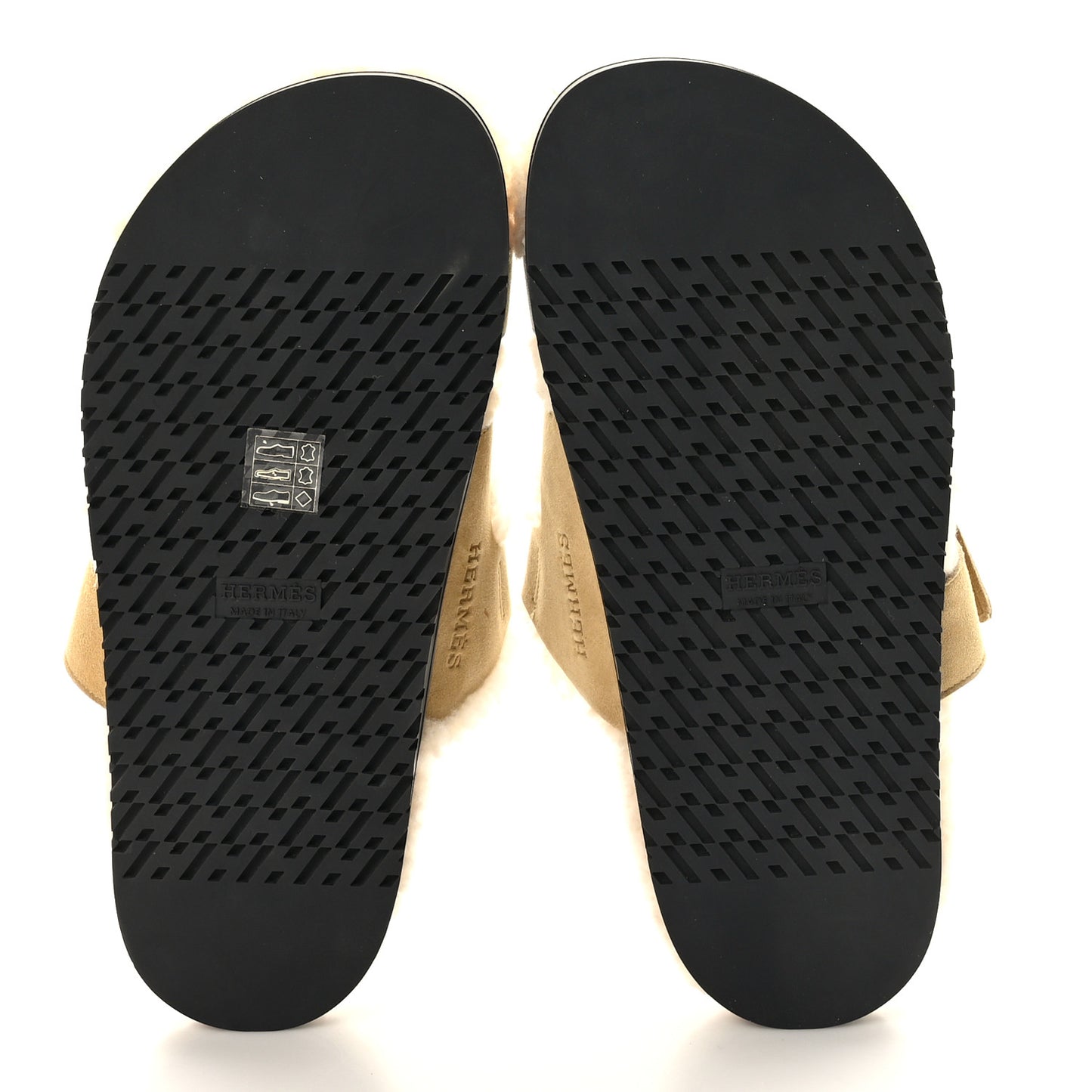 Suede Goatskin Woolskin Womens Chypre Sandals 37.5 Beige Albatre
