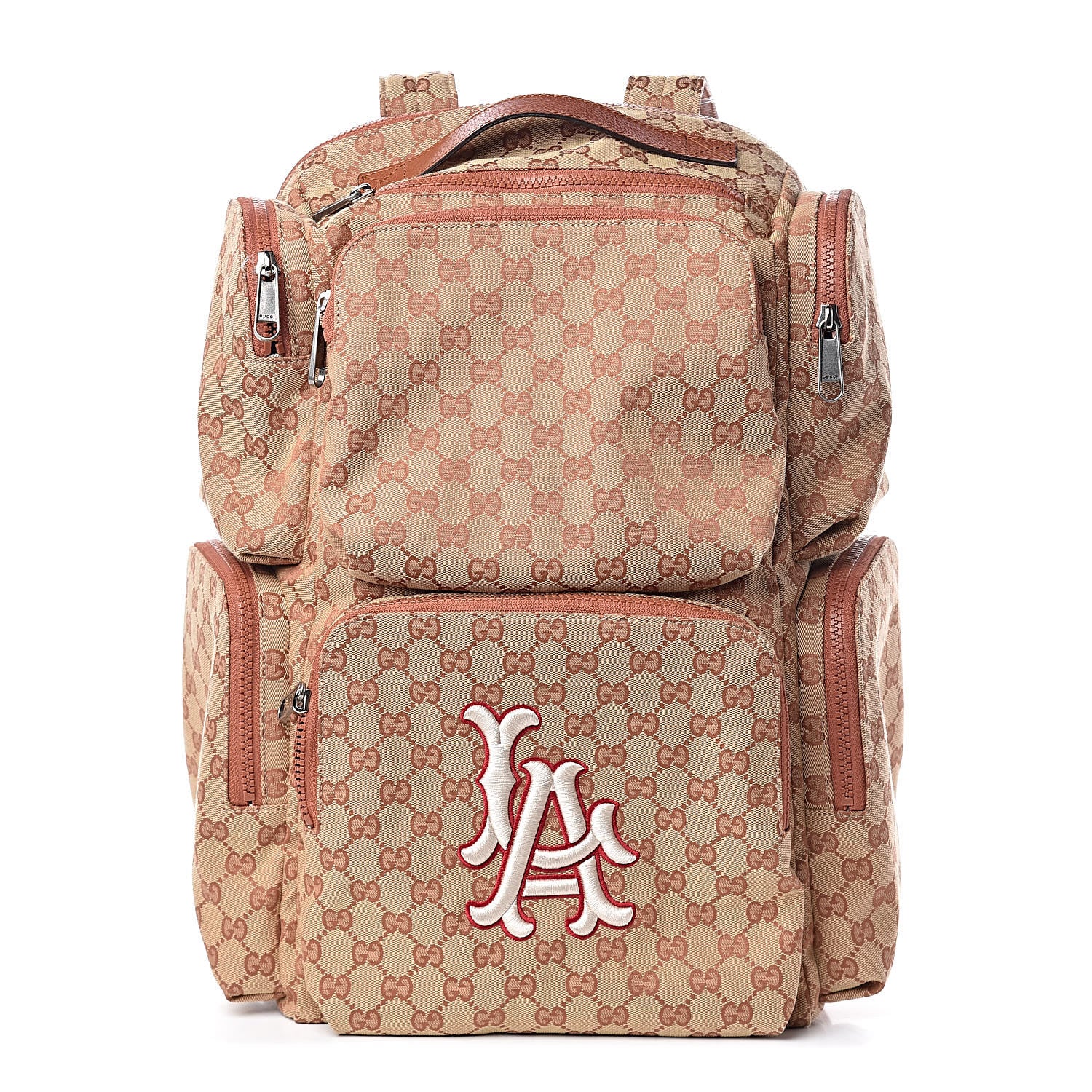 Gucci X MLB GG Monogram LA Dodgers Large Backpack Beige Ruggine Ivory 1 of 11