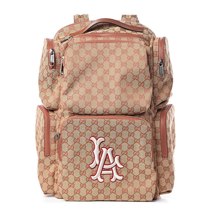 Gucci X MLB GG Monogram LA Dodgers Large Backpack Beige Ruggine Ivory 1 of 11