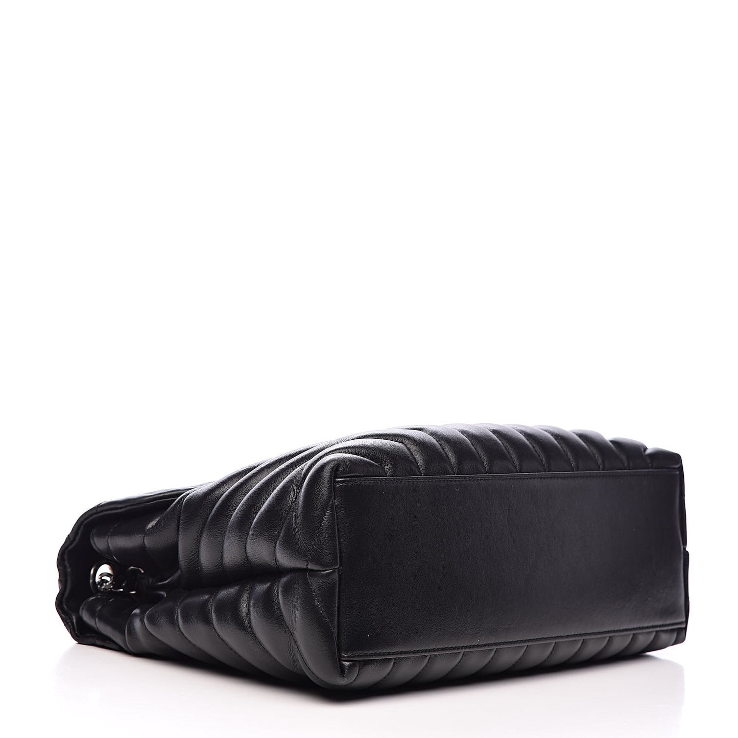 Calfskin Y Quilted Monogram Medium Loulou Chain Satchel Black