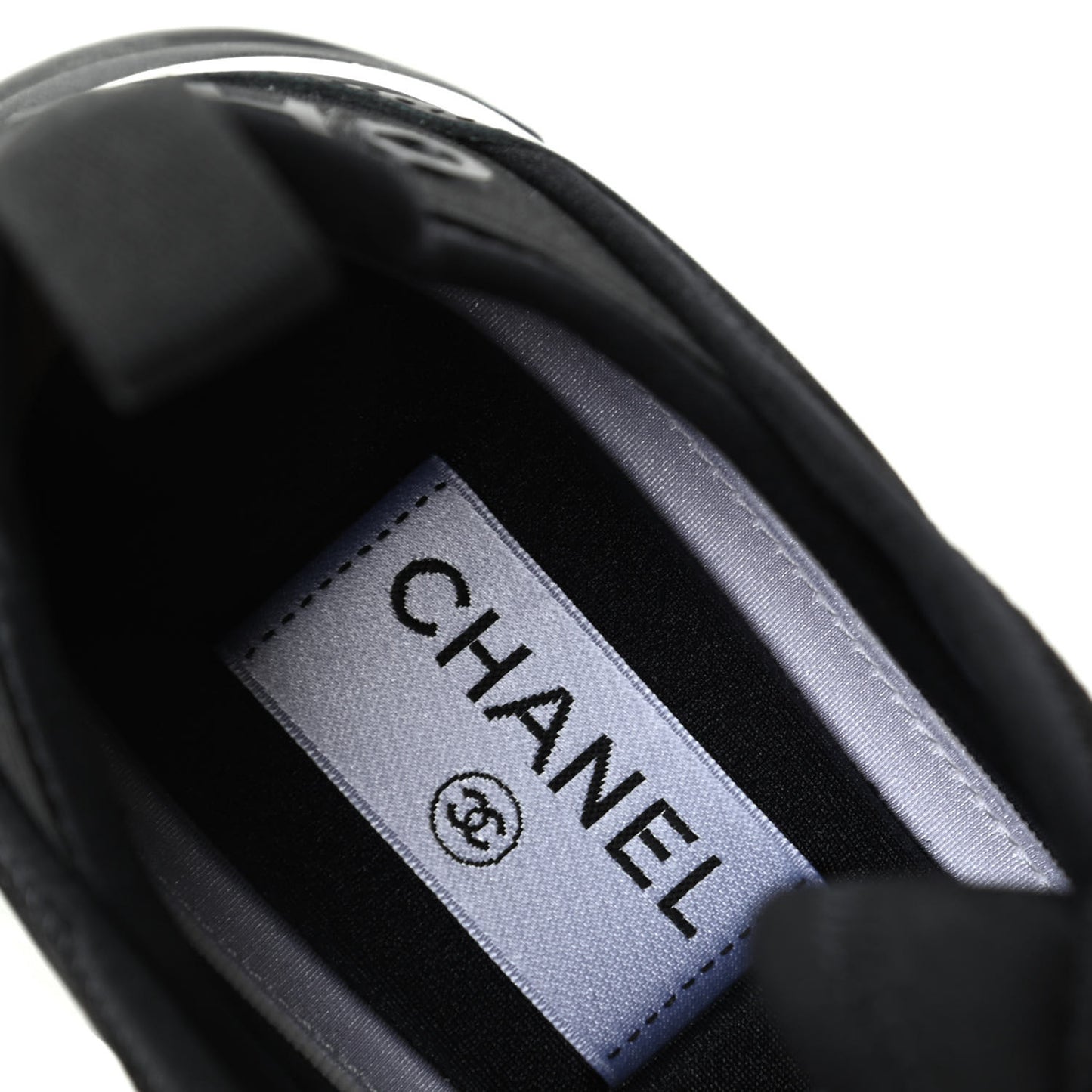 Velvet Calfskin Mixed Fibers CC Sneakers 36.5 Black
