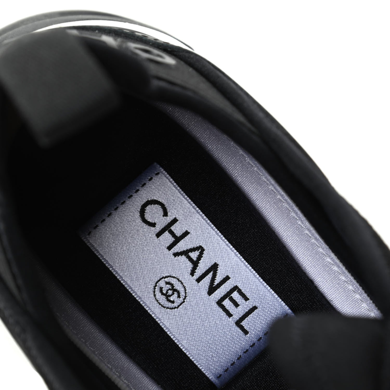 Chanel Velvet Calfskin Mixed Fibers CC Sneakers 36.5 Black 8 of 11