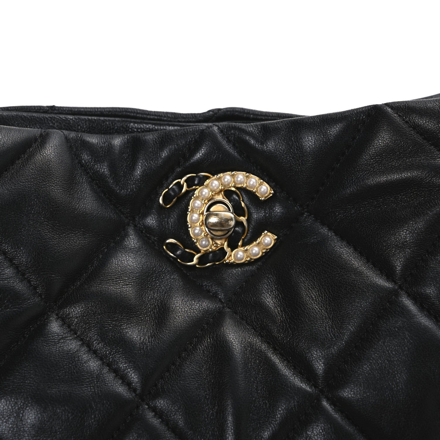 Chanel Lambskin Quilted Crush on Chains Hobo Black 9 of 10