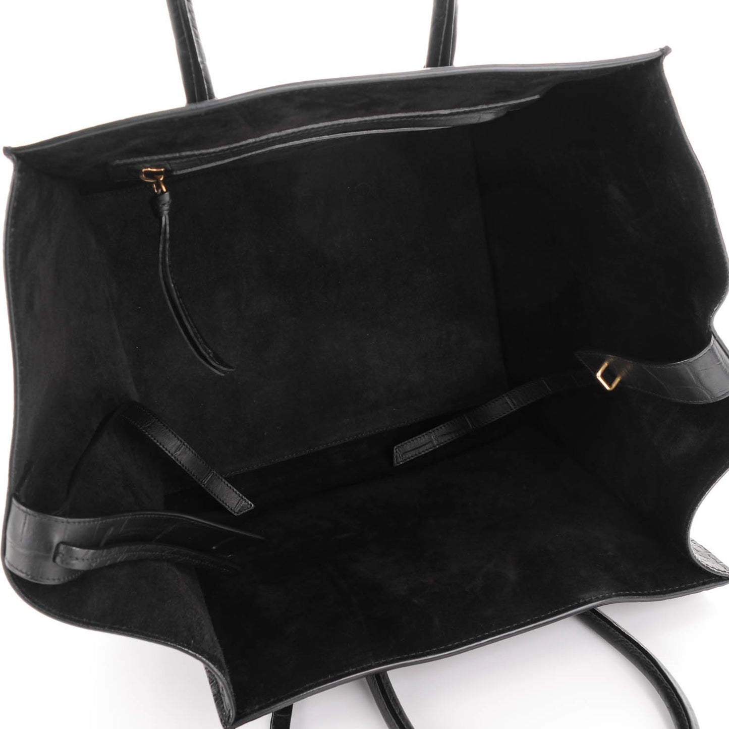 Crocodile Embossed Calfskin Medium Phantom Luggage Black