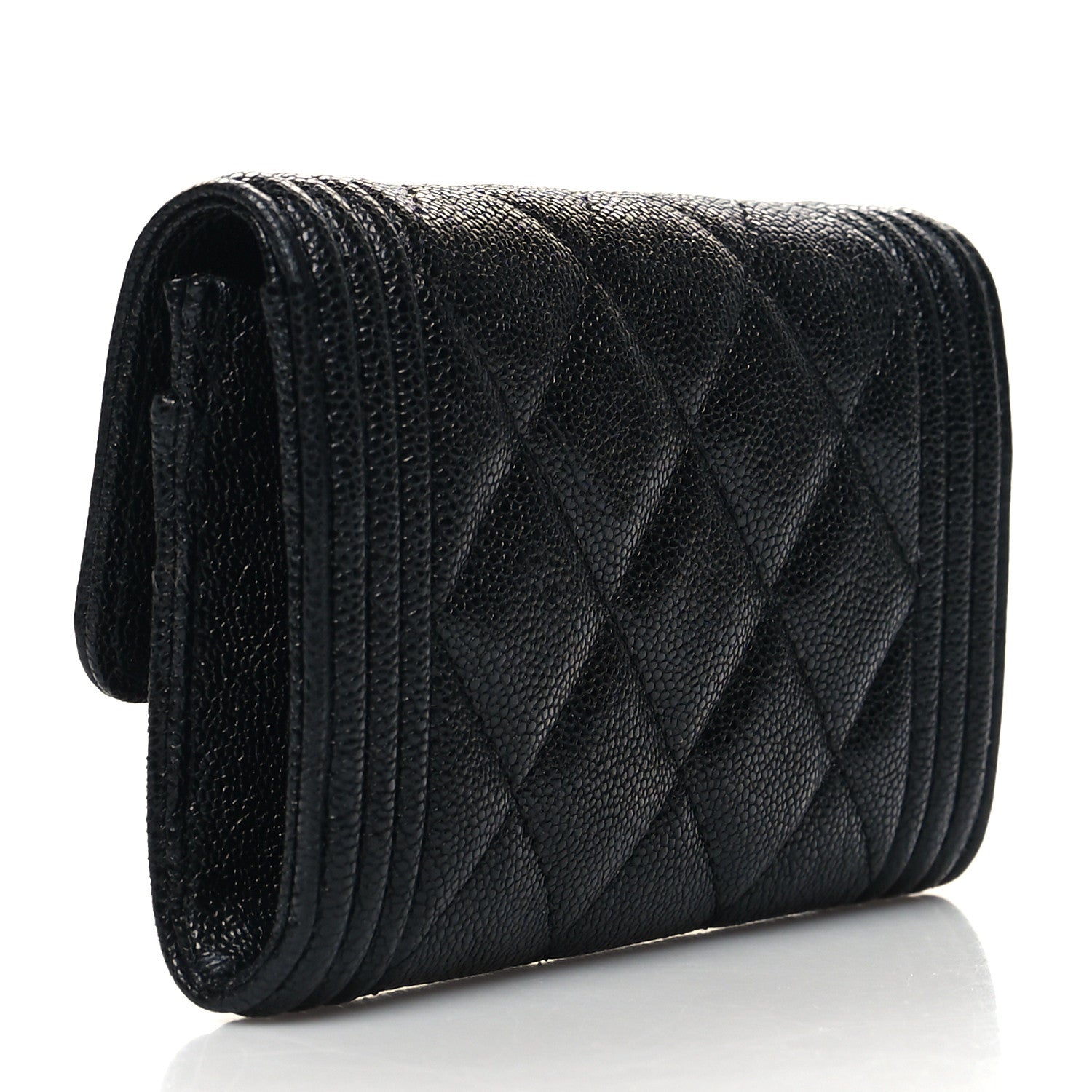 Chanel Caviar Quilted Boy Flap Card Holder Black 3 of 10