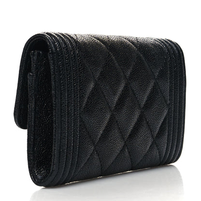 Chanel Caviar Quilted Boy Flap Card Holder Black 3 of 10