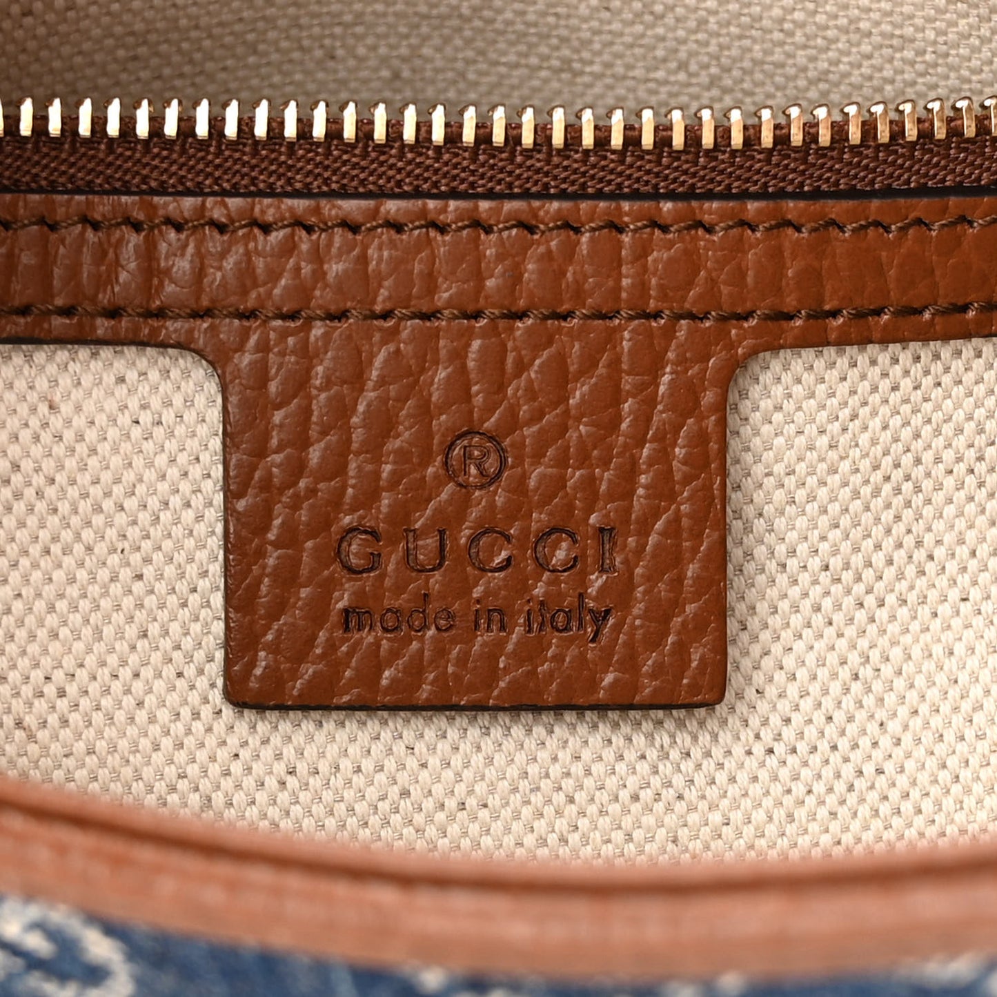New Denim GG Monogram Calfskin Small Jackie 1961 Hobo Blue Tea Cuir