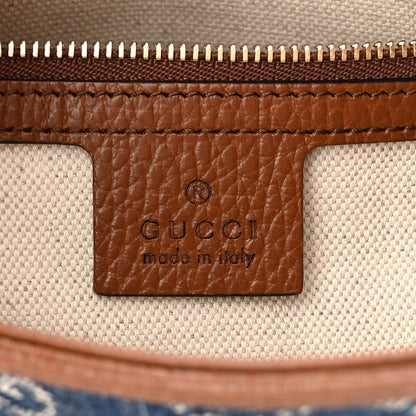 Gucci New Denim GG Monogram Calfskin Small Jackie 1961 Hobo Blue Tea Cuir 6 of 12