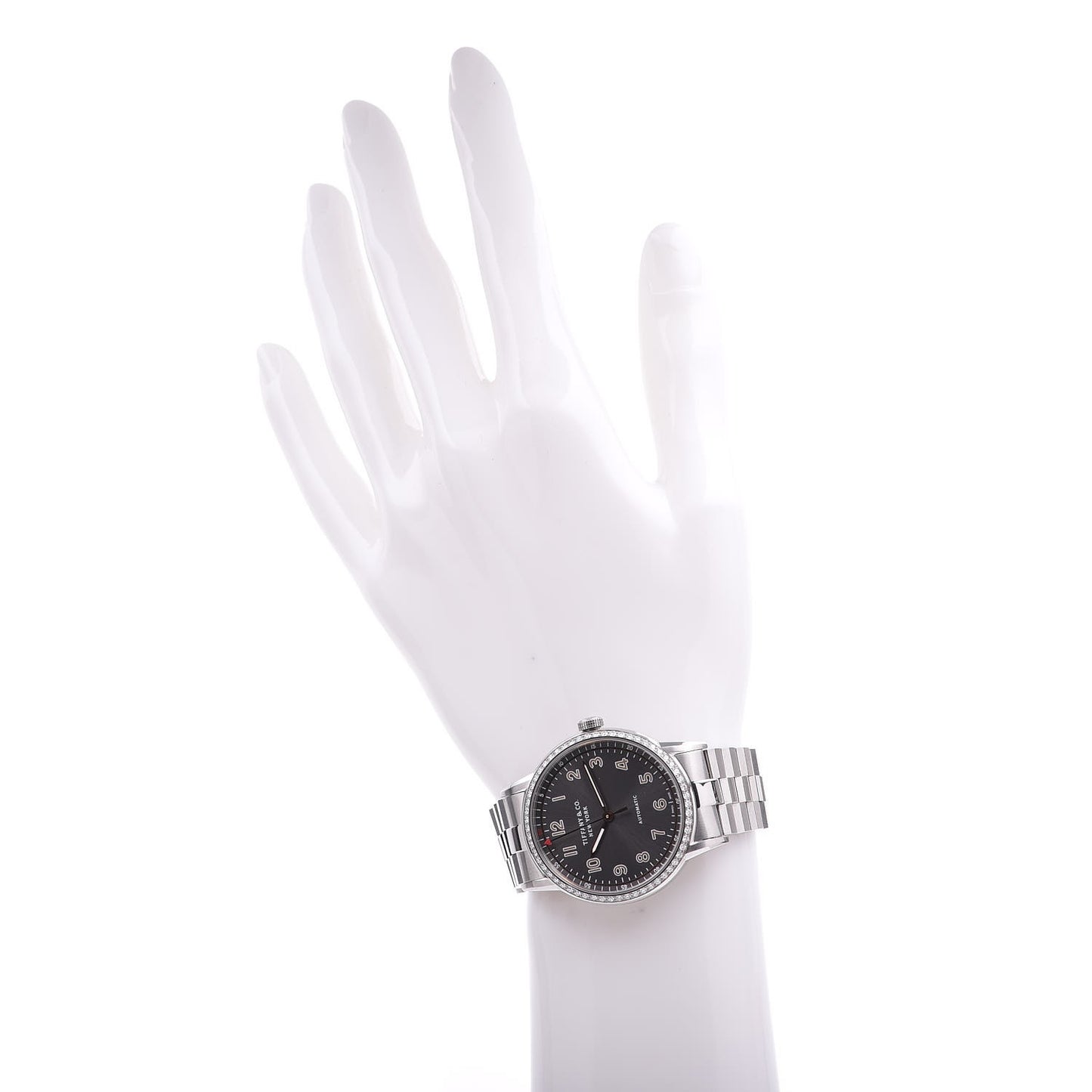 Stainless Steel Diamond Bezel 34mm CT60 3-Hand Automatic Watch Grey