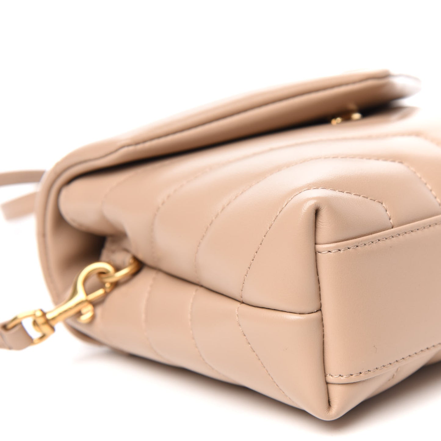 Calfskin Y Quilted Monogram Toy Loulou Crossbody Bag Dark Beige
