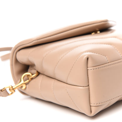 Saint Laurent Calfskin Y Quilted Monogram Toy Loulou Crossbody Bag Dark Beige 6 of 11