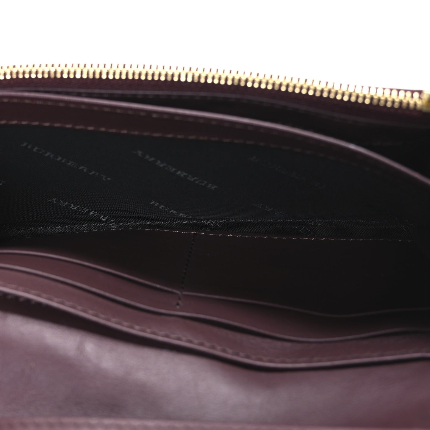Grainy Calfskin House Check Continental Wallet Mahogany Red