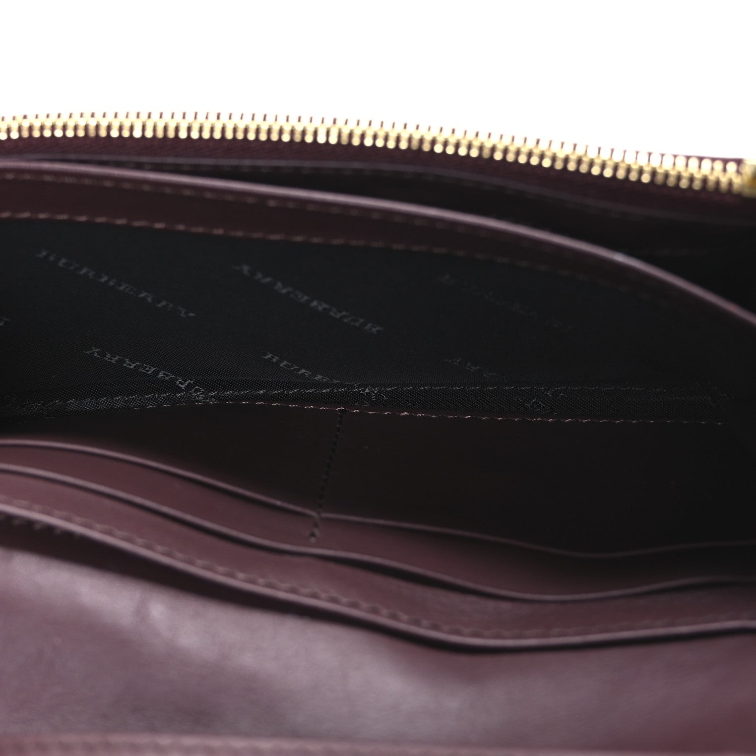Burberry Grainy Calfskin House Check Continental Wallet Mahogany Red 5 of 6