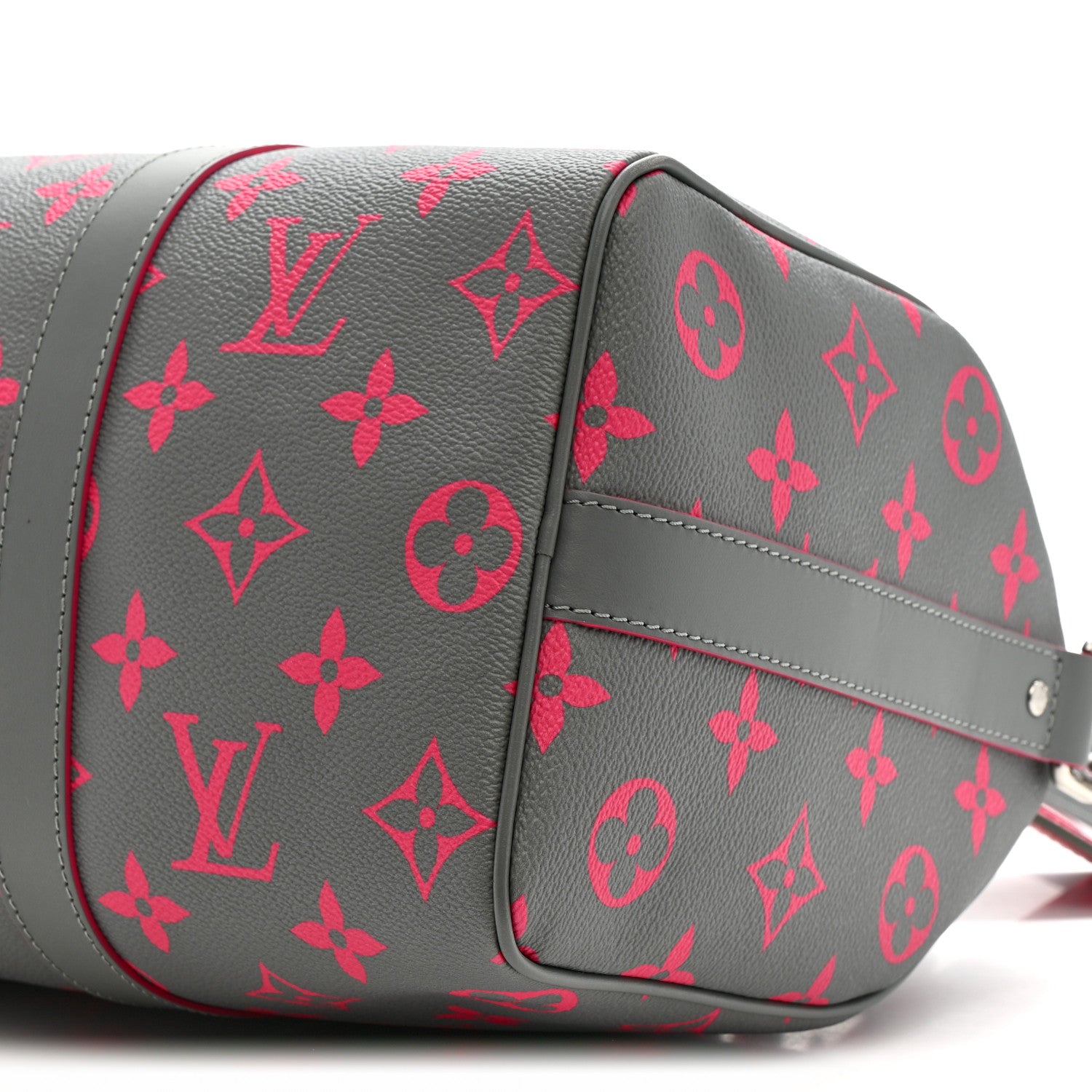 Louis Vuitton Monogram Glow Up Keepall Bandouliere 35 Grey Pink 9 of 9