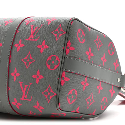 Louis Vuitton Monogram Glow Up Keepall Bandouliere 35 Grey Pink 9 of 9