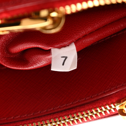 Prada Saffiano Vernice Mini Double Zip Tote Rosso 7 of 12