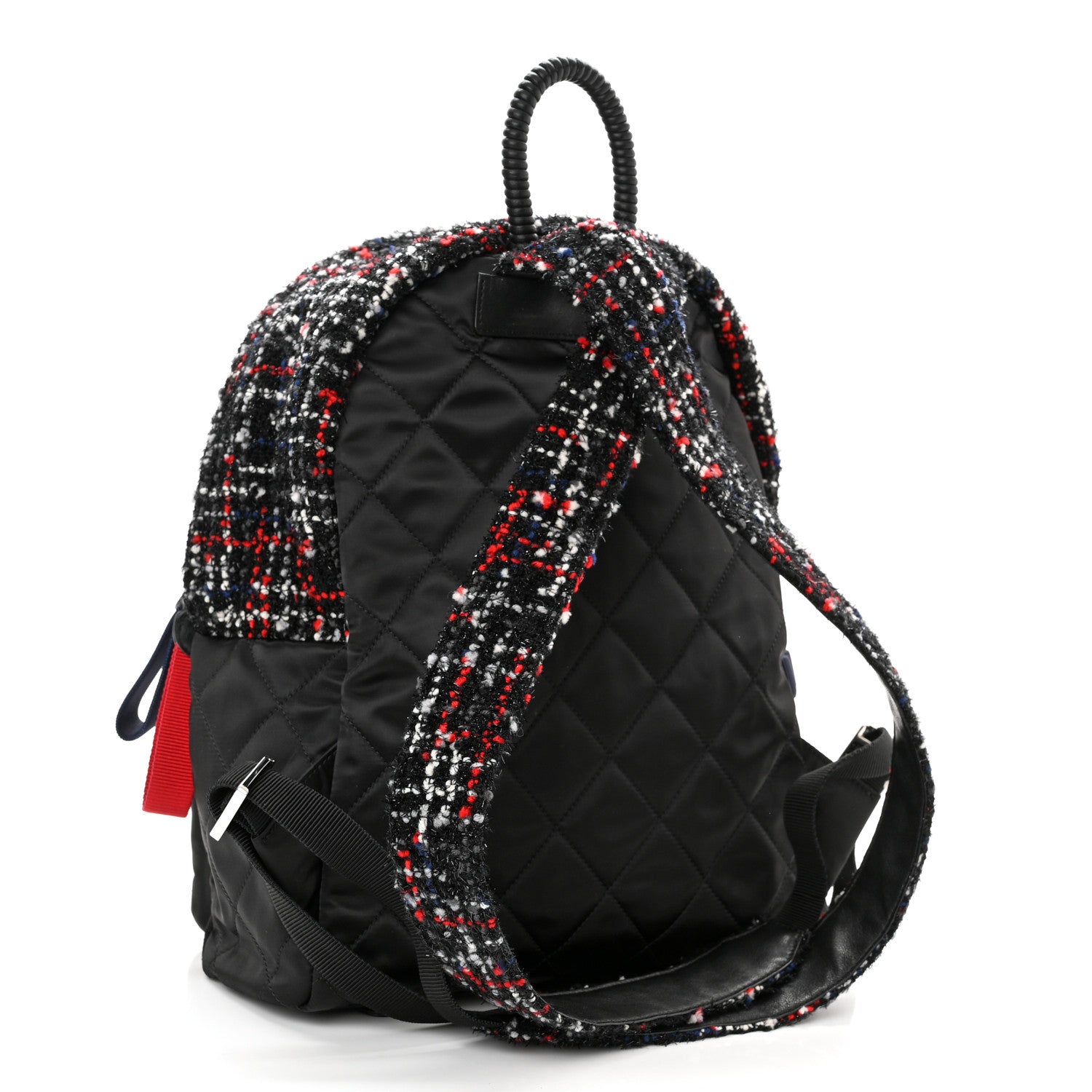 Chanel Tweed Nylon Quilted Astronaut Essentials Backpack Black Multicolor 3 of 10