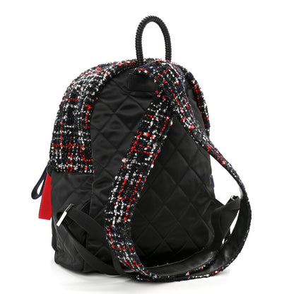 Chanel Tweed Nylon Quilted Astronaut Essentials Backpack Black Multicolor 3 of 10