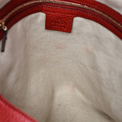 Gucci Pebbled Calfskin Large Soho Shoulder Bag Red 9 of 9