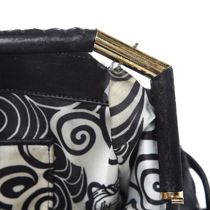 Versace Fur Satin Chain Shoulder Bag Black 12 of 15