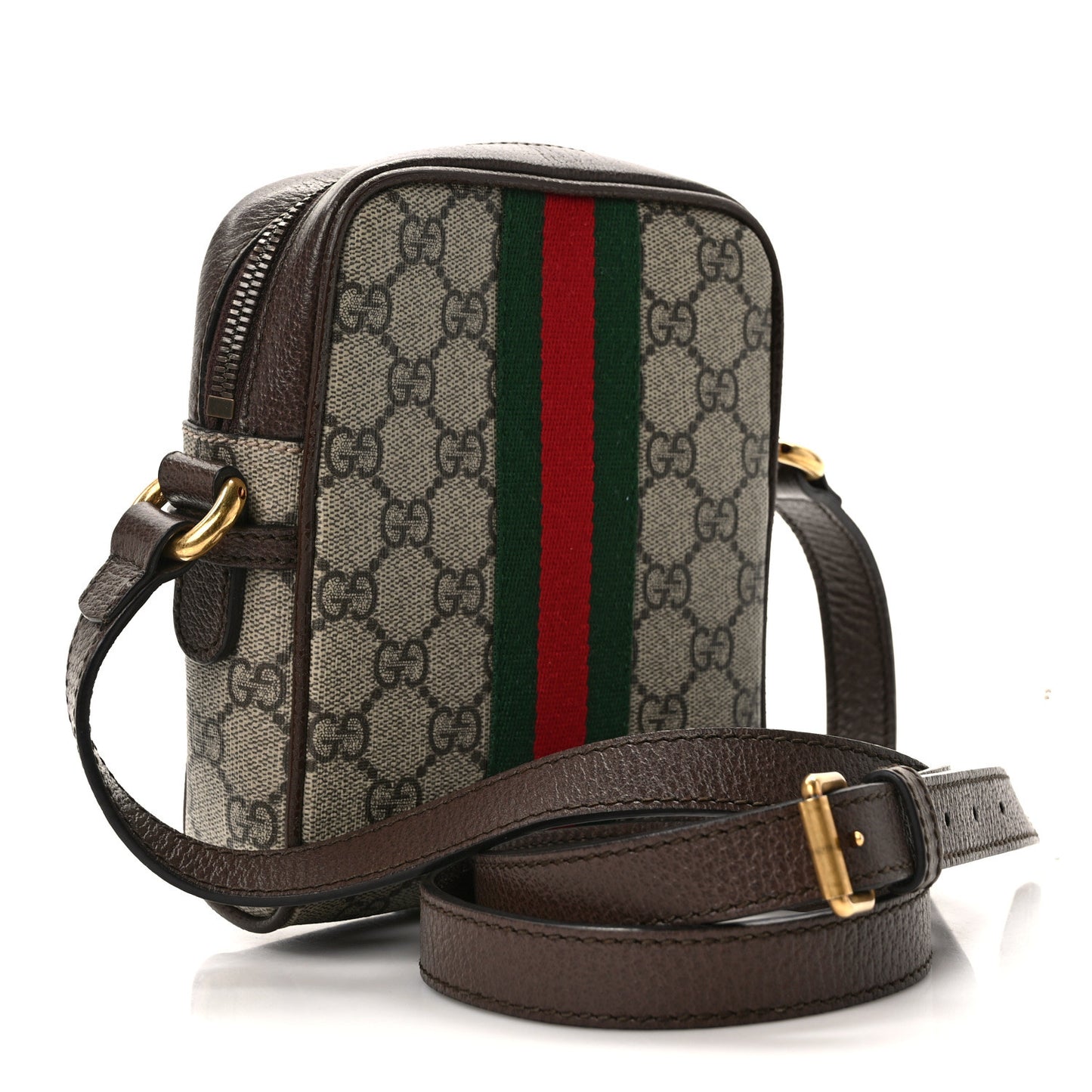 GG Supreme Monogram Web Mini Ophidia Messenger Brown