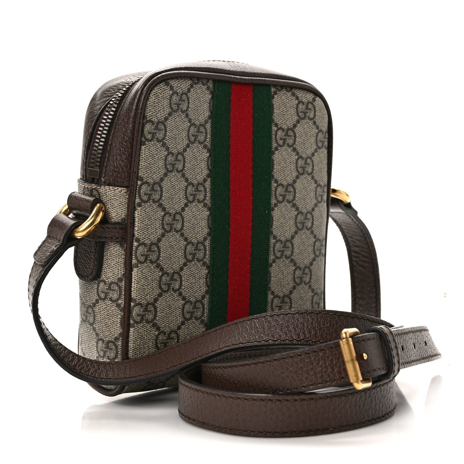 Gucci GG Supreme Monogram Web Mini Ophidia Messenger Brown 3 of 13
