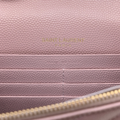 Saint Laurent Grain De Poudre Matelasse Chevron Monogram Envelope Chain Wallet Tender Pink 6 of 11