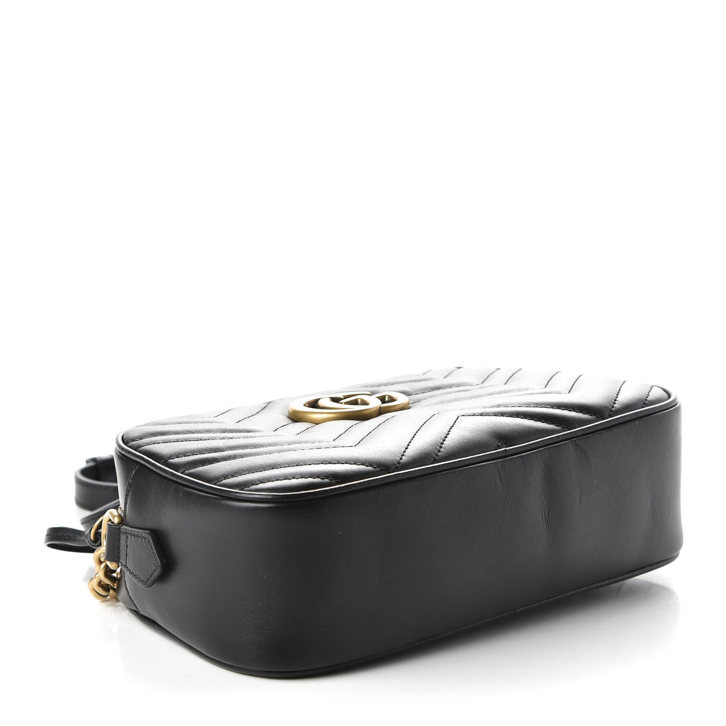 Calfskin Matelasse Small GG Marmont Chain Shoulder Bag Black