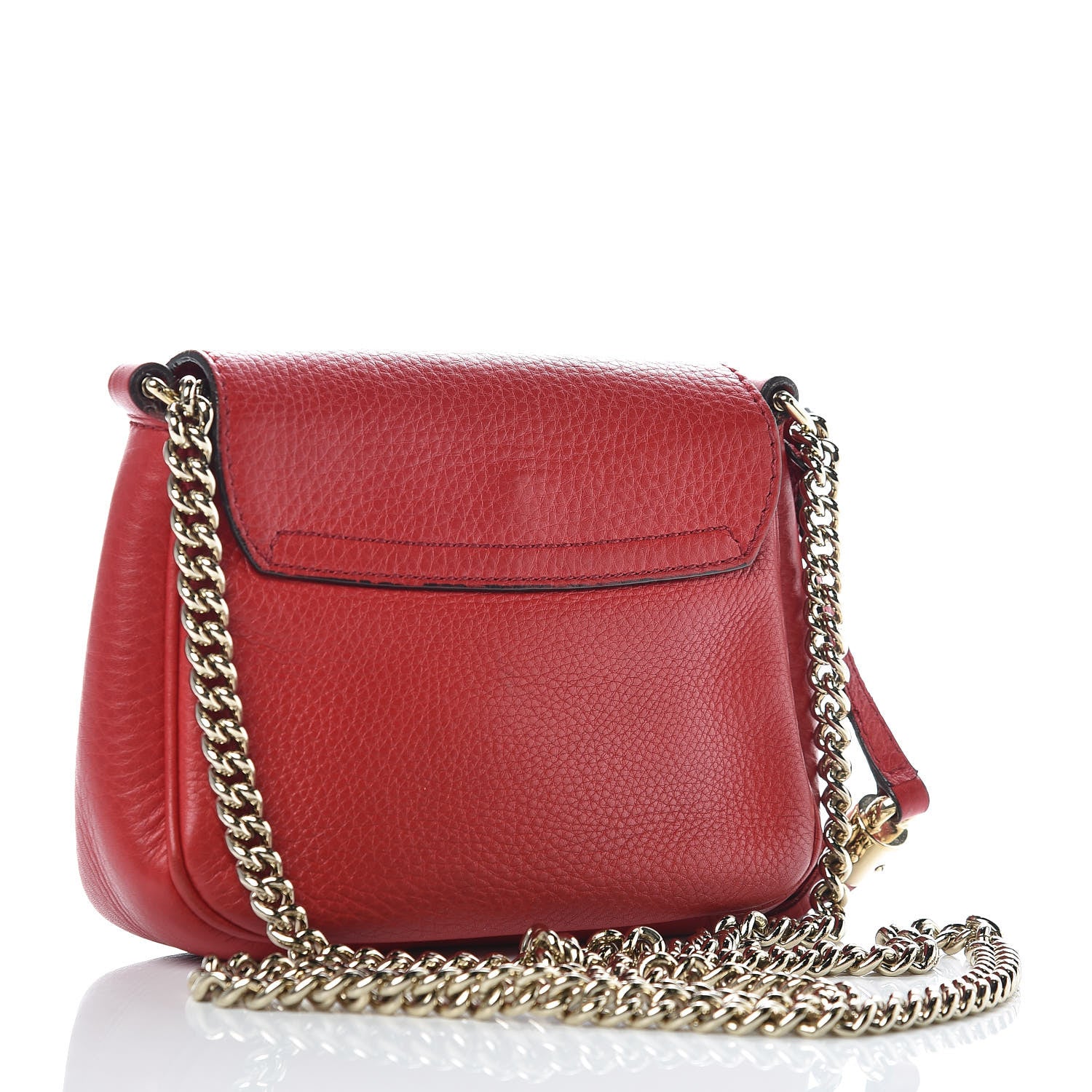 Gucci Pebbled Calfskin Small Soho Flap Crossbody Red 3 of 16