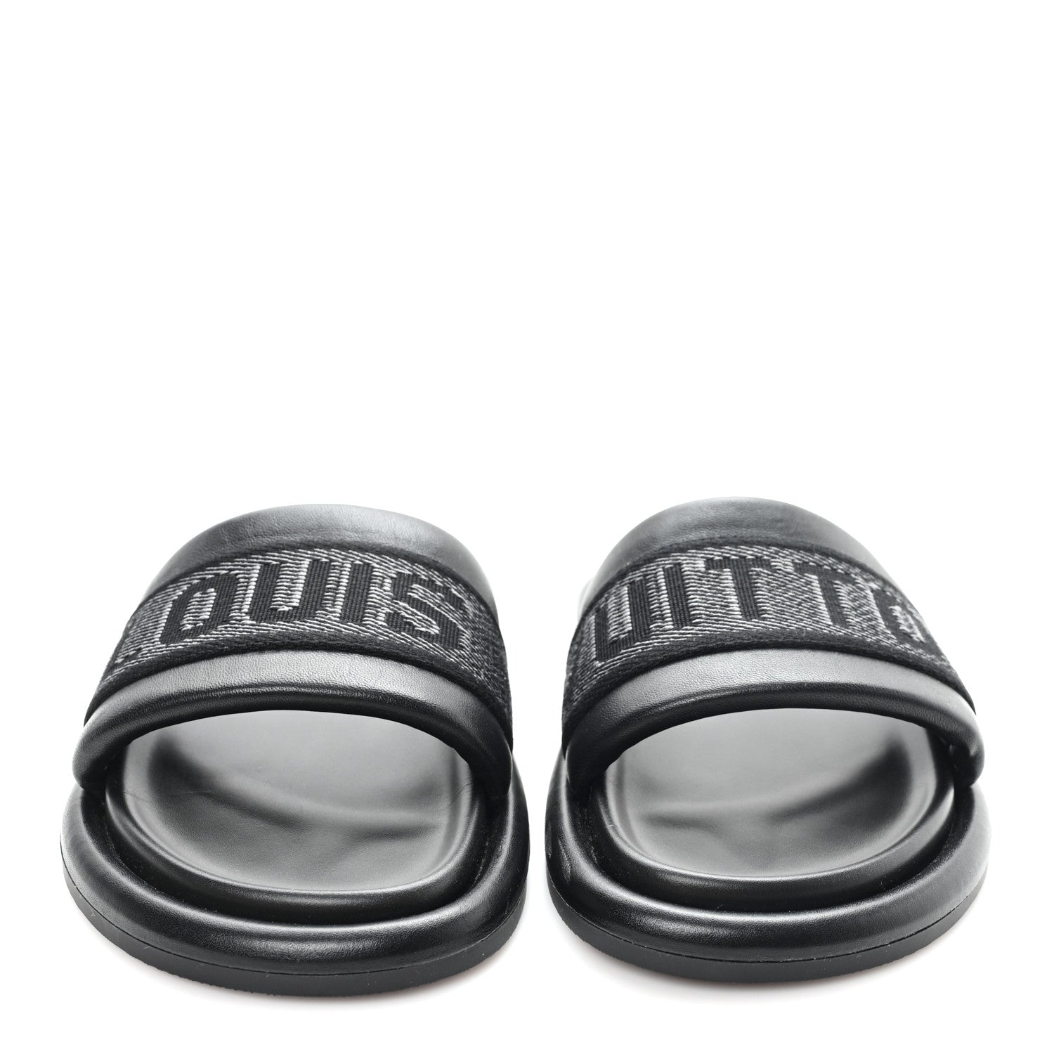 Louis Vuitton Logo Slide Sandals 39 Black 3 of 10
