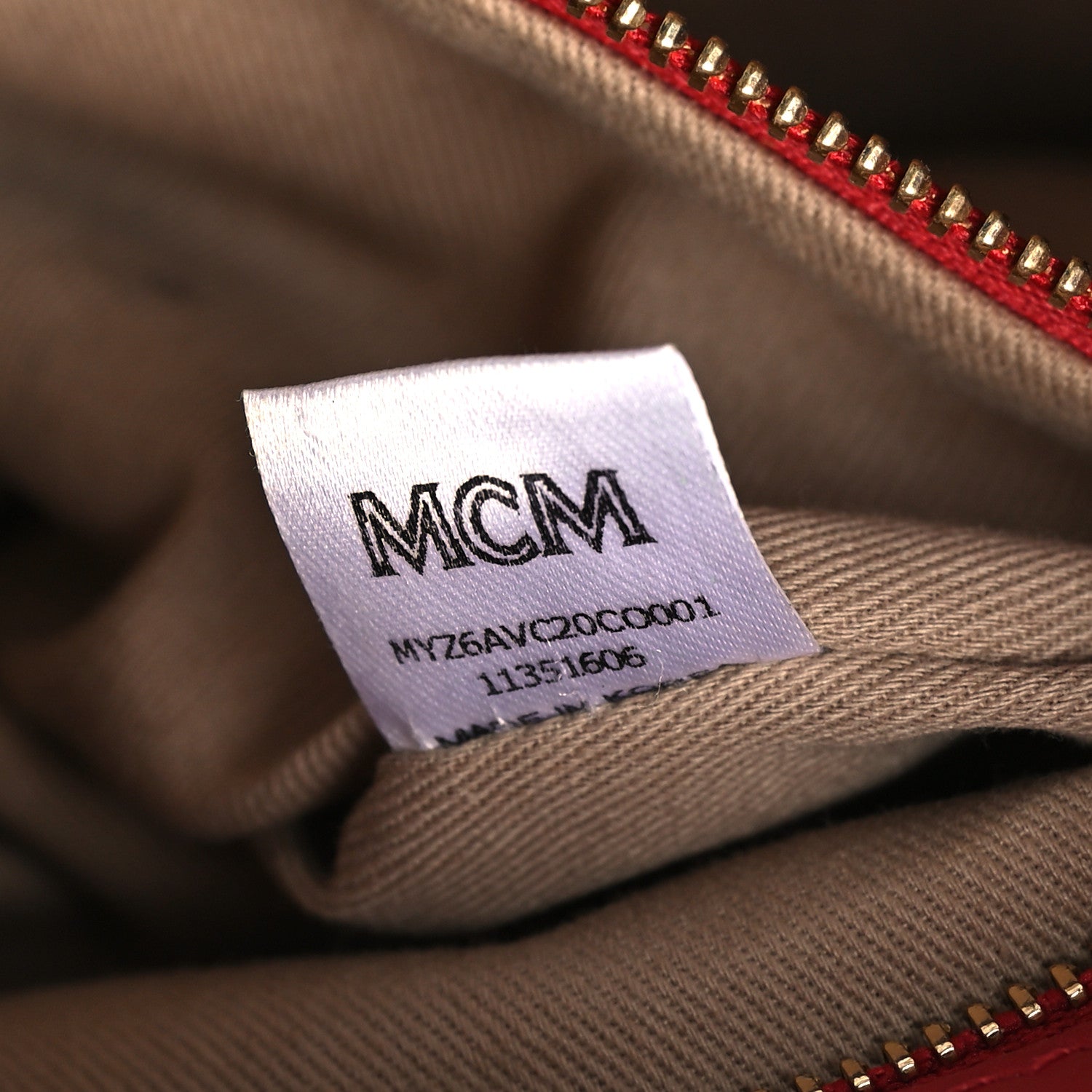 MCM Visetos Medium Crossbody Pouch Cognac Red 6 of 10